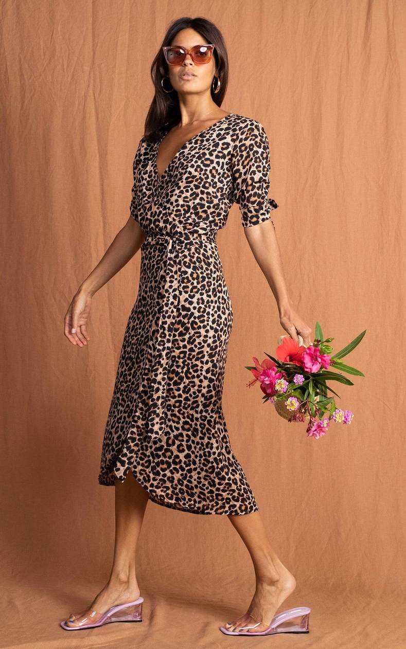 OLIVERA WRAP DRESS IN RICH LEOPARD BY DANCING LEOPARD – Corali Boutique